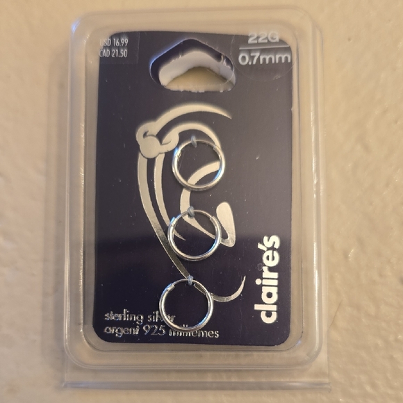 Claire's Silver Hoop Earrings Set - Picture 1 of 4